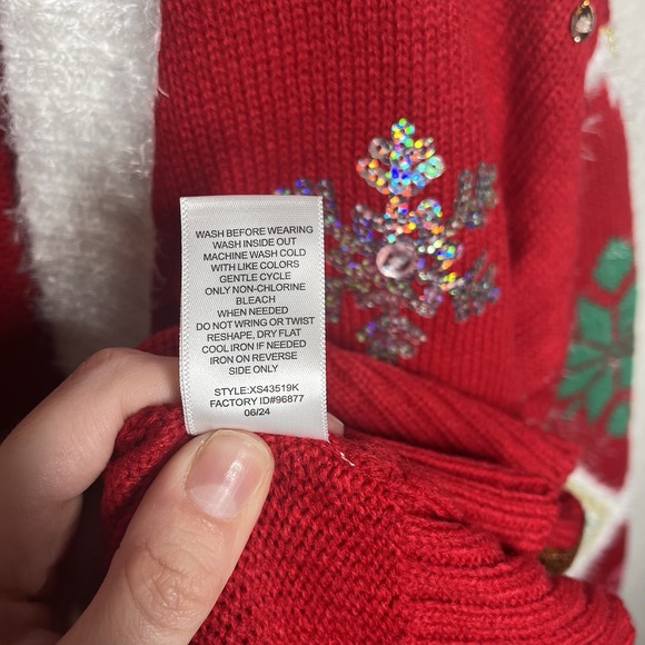 NWT NEW Womens Jollidays Reindeer Button Front Cardigan Christmas Ugly Tacky XL - Picture 11 of 13